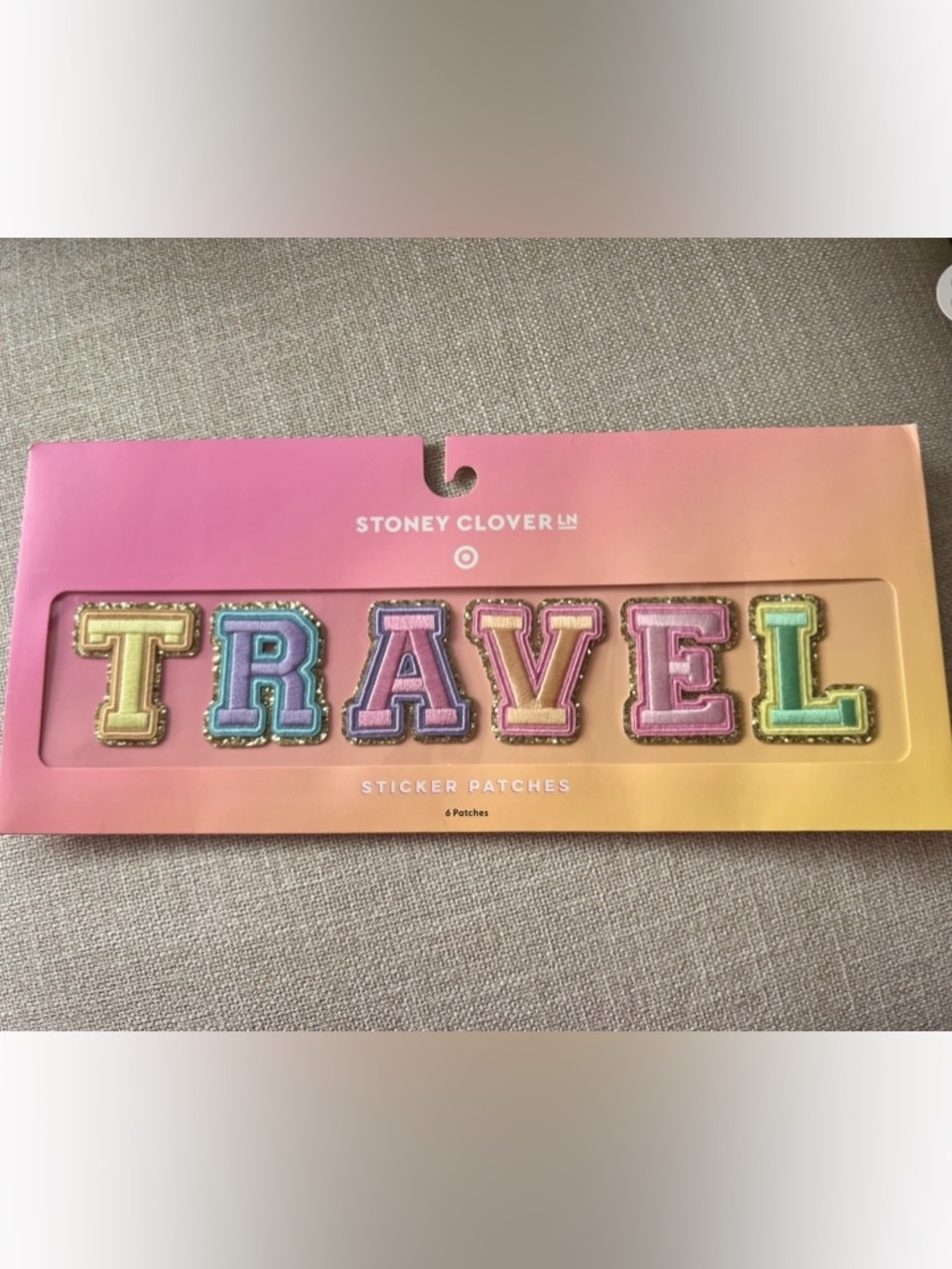 Stoney Clover Lane Rainbow 'TRAVEL' Sticker Patches